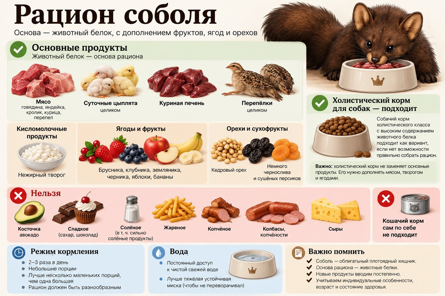 A sable's diet — in one picture.